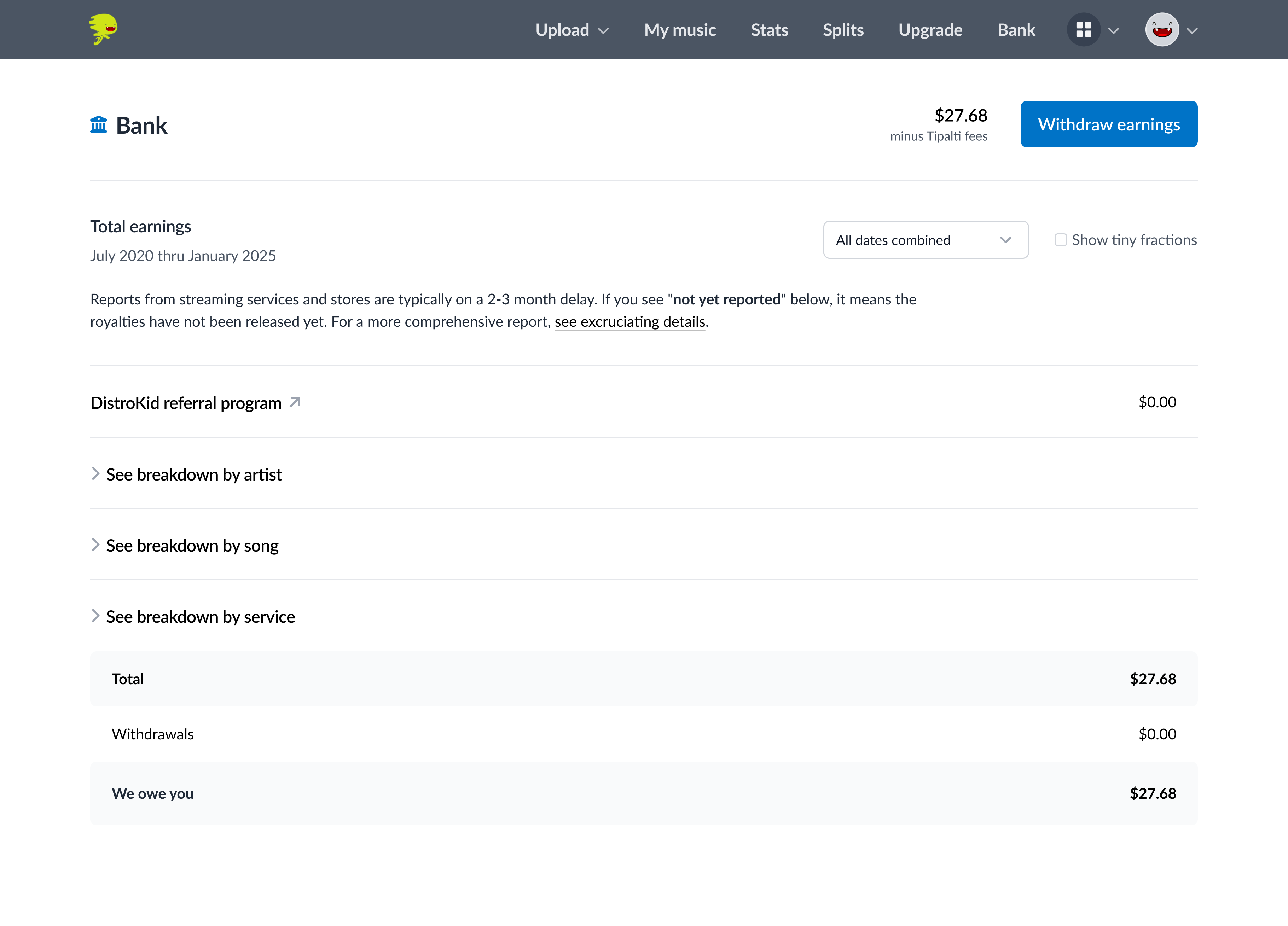 Bank page redesign showing the updated account overview